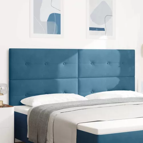 vidaXL LED ágytámla LED -es lámpákkal Kék 200 cm Poliészter