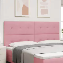   vidaXL LED ágytámla LED -es lámpákkal Rózsaszín 200 cm Poliészter