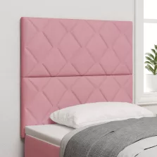 vidaXL LED ágytámla Rózsaszín 90 cm Műbőr