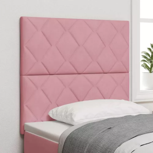 vidaXL LED ágytámla Rózsaszín 90 cm Műbőr