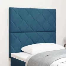 vidaXL LED ágytámla Sötét kék 100 cm Műbőr