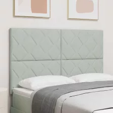   vidaXL LED Fejtámla LED -es lámpákkal Világosszürke 144 cm Bársony
