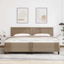   vidaXL Boxrugós ágy matracmal leddel Cappuccino 200 x 200 cm Műbőr