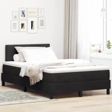   vidaXL Boxrugós ágy matracmal fejtámlával Fekete 120 x 190 cm Bársony