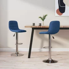 vidaXL 2 db kék szövet bárszék