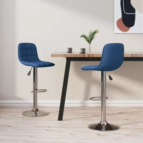 vidaXL 2 db kék szövet bárszék