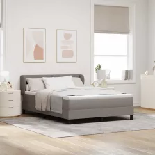   vidaXL Boxrugós ágy matracmal fejtámlával Tópszínű 160 x 200 cm szövet