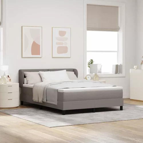 vidaXL Boxrugós ágy matracmal fejtámlával Tópszínű 160 x 200 cm szövet