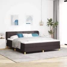   vidaXL Boxrugós ágy matracmal Sötét Barna 180 x 200 cm szövet