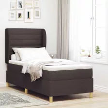   vidaXL Boxspring ágy matraccal Sötétszürke 90x190 cm Szövet sötétbarna