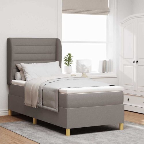 vidaXL Boxspring ágy matraccal Sötétszürke 90x190 cm Szövet Tópszínű