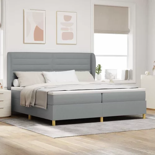 vidaXL Boxspring ágy matraccal Sötétszürke 90x190 cm Szövet szövet