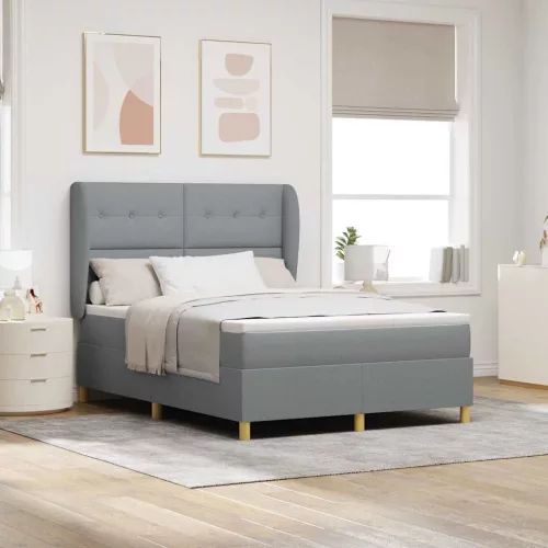 vidaXL Boxspring ágy matraccal Sötétszürke 90x190 cm Szövet szövet