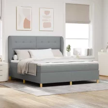   vidaXL Boxspring ágy matraccal Sötétszürke 90x190 cm Szövet szövet