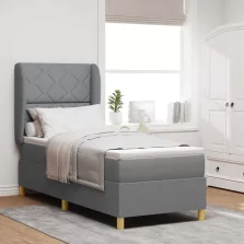   vidaXL Boxspring ágy matraccal Sötétszürke 90x190 cm Szövet szövet