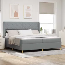   vidaXL Boxspring ágy matraccal Sötétszürke 90x190 cm Szövet szövet