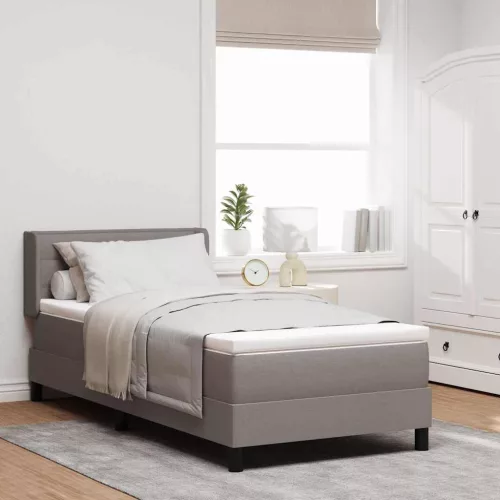 vidaXL Boxrugós ágy matracmal Tópszínű 200 x 90 cm Poliészter