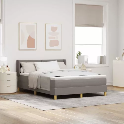 vidaXL Rugós Ágy matracmal fejtámlával Tópszínű 160 x 200 cm szövet