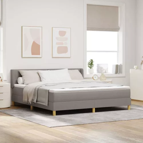 vidaXL Rugós Ágy matracmal fejtámlával Tópszínű 180 x 200 cm szövet