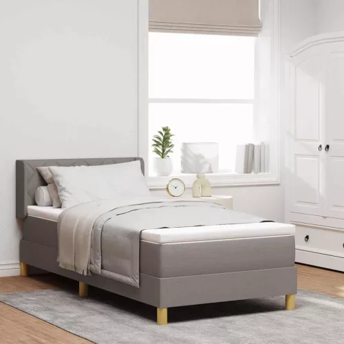 vidaXL Boxrugós ágy matracmal Tópszínű 190 x 90 cm Poliészter
