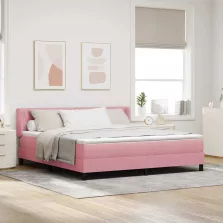   vidaXL Boxrugós ágy matracmal Rózsaszín 200 x 180 cm Poliészter