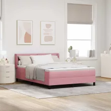   vidaXL Boxrugós ágy matracmal Rózsaszín 200 x 140 cm Poliészter