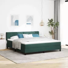   vidaXL Boxrugós ágy matracmal Sötétzöld 200 x 180 cm Poliészter