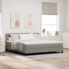   vidaXL Boxrugós ágy matracmal leddel Tópszínű 180 x 200 cm szövet