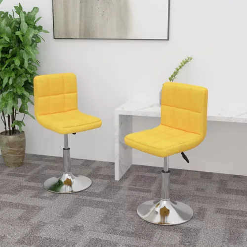 vidaXL 2 db sárga szövetborítású forgó étkezőszék