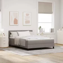   vidaXL Boxrugós ágy matracmal leddel Tópszínű 140 x 190 cm szövet