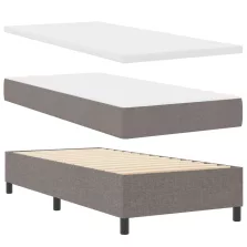   vidaXL Boxrugós ágy matracmal leddel Tópszínű 100 x 200 cm szövet