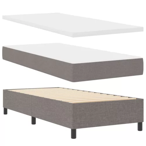 vidaXL Boxrugós ágy matracmal leddel Tópszínű 100 x 200 cm szövet