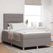   vidaXL LED Box Spring Ágy matracmal Tópszínű 120 x 190 cm szövet