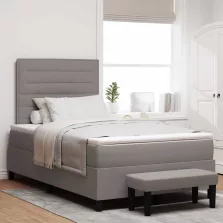  vidaXL Boxrugós ágy matracmal fejtámlával Tópszínű 120 x 200 cm szövet