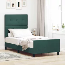   vidaXL Boxrugós ágy fejtámlával Sötétzöld 90 x 200 cm Bársony