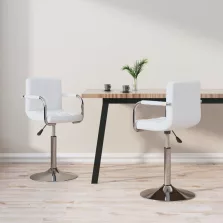 vidaXL 2 db fehér forgó műbőr étkezőszék