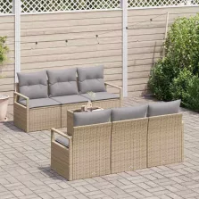   vidaXL Kerti Kanapé Szett 7 pcs Barna és szürke 55 x 55 x 37 cm