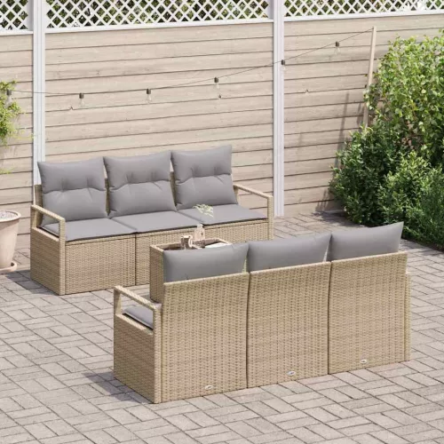 vidaXL Kerti Kanapé Szett 7 pcs Barna és szürke 55 x 55 x 37 cm