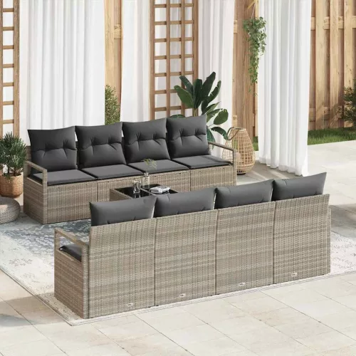 vidaXL Kerti Kanapé Szett 7 pcs Világosszürke 55 x 55 x 37 cm