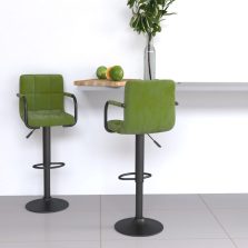 vidaXL 2 db világoszöld bársony bárszék