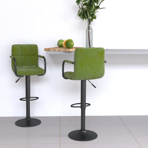 vidaXL 2 db világoszöld bársony bárszék