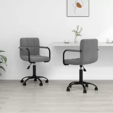 vidaXL 2 db sötétszürke bársony forgó étkezőszék