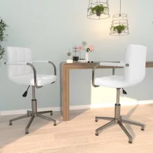 vidaXL 2 db fehér műbőr forgó étkezőszék