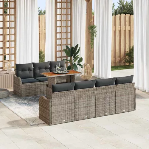 vidaXL Kerti Kanapé Szett párnával 8 pcs Szürke 100 x 55 x 73 cm