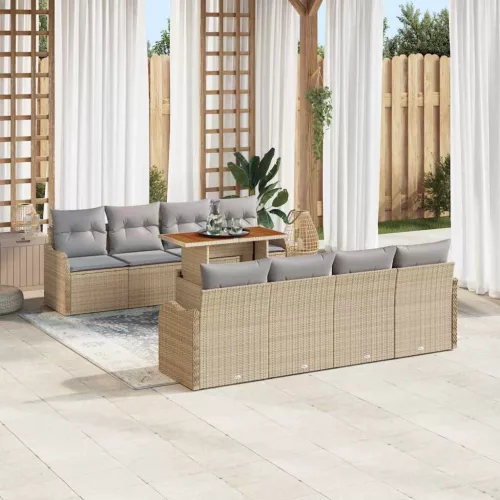 vidaXL Kerti Kanapé Szett 7 pcs bézs és világosszürke 100 x 55 x 73 cm