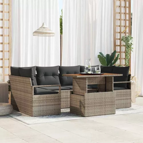 vidaXL Kerti Kanapé Szett párnával 7 pcs Szürke 100 x 55 x 73 cm