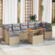   vidaXL Kerti Kanapé Szett 8 pcs Barna és szürke 100 x 55 x 73 cm