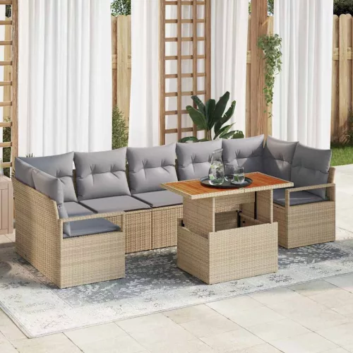 vidaXL Kerti Kanapé Szett 8 pcs Barna és szürke 100 x 55 x 73 cm