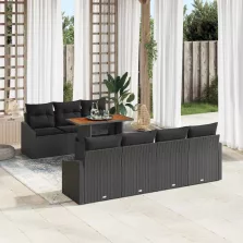   vidaXL Kert étkező szett párnával Fekete és Barna 100 x 55 x 73 cm