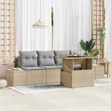   vidaXL Kert étkező szett 5 pcs Barna és szürke 100 x 55 x 73 cm